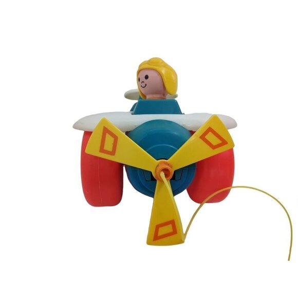 Vintage Fisher‎ Price Airplane Pull Toy Original String 1980 - Picture 3 of 8